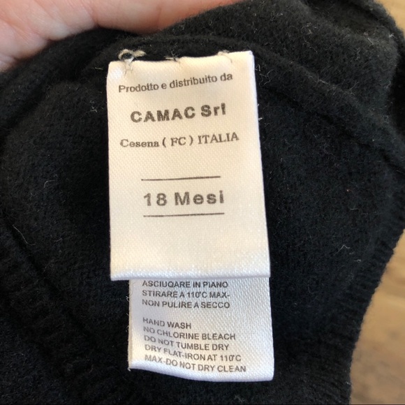 Douuod infant black Italian cashmere sweater 18 Mos - Picture 4 of 5